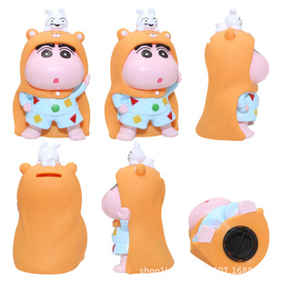 in stock Crayon Small New Large Cartoon Pajamas Cloak Small New Fun Piggy Bank Children's Storage Desktop Ornaments