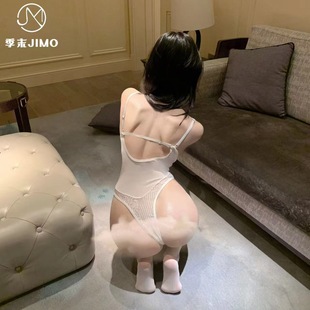 End-Of-Season Lace Mesh Splicing Suspender Jumpsuit Pure Desire See-Through Sexy Intimates Low-Cut Temptation Shapewear 9056