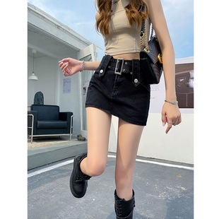 Spice Girls Denim Skirt Skirt Skirt Spring and Summer Women's New Hong Kong Flavor A- Line Overskirt High Waist Hip Skirt for Women