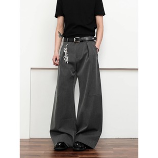 Wide-leg Pleated Suit Trousers Loose Slimming All-match Casual Design Sense Trendy Korean Style New Trendy Trousers