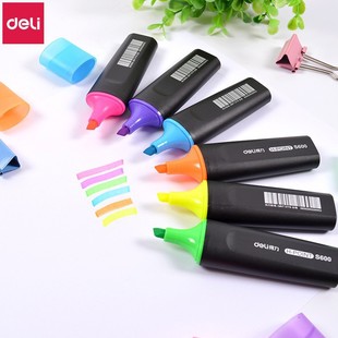 Deli large capacity fluorescent marker for students thick head key color marker light color graffiti