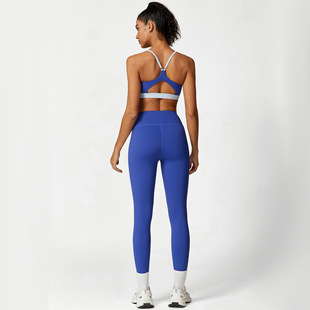 Cross-border new yoga clothing suit women's high waist hip no embarrassment line fitness pants sports underwear fitness clothing suit