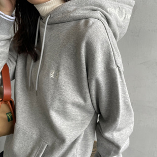 24 Autumn and Winter Casual Loose Hat Embroidered Couple Sweatshirt Simple and Comfortable Japanese and Korean Fred Hat Embroidered Couple Sweatshirt