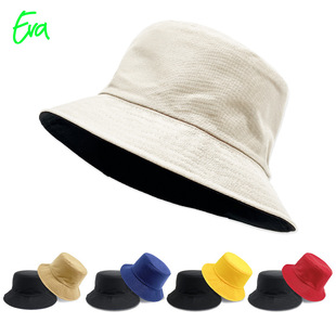 Double-Sided Fisherman Hat Custom Embroidered Logo Cotton Hat Kidsren's Sun Hat Men's and Women's Outdoor Fishing Sun Protection Basin Hat