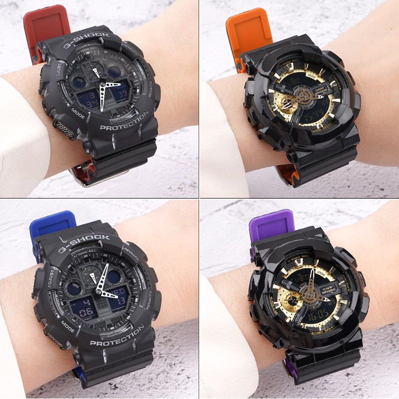 Replacement Two-Color Strap Ga100/110/120/140/300/400/700 Black Gold Resin Strap