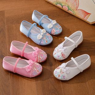 Girls' Embroidered Shoes Hanfu Shoes June 1 Shoes March 3 Zhuang Nationality Style Cloth Shoes Chinese Style Princess Shoes