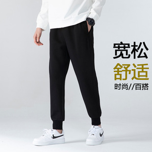 Men's Casual Long Pants Ultra-thin Summer Thin Pure Cotton Sports Pants Loose Nose Knitted Sweatpants Foot Wear-resistant