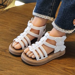 Girls' Roman Sandals 2025 Spring and Summer New Arrival Korean Style Fashionable Summer Girl's Children's High-top Princess Children's Shoes