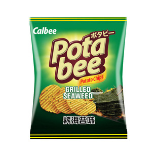 Indonesia Imported Kalobi Tabi Potato Chips 68g Salted Egg Yolk Roasted Seaweed Flavor Snacks Big Wave Thick Cut Potato Chips