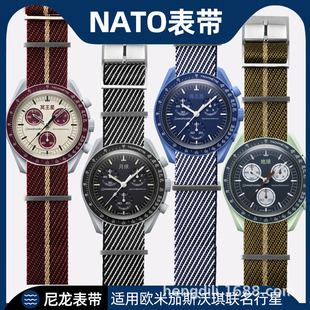 Factory direct nylon canvas watch with Seiko No.5/small red flower/small black shield bronze series men