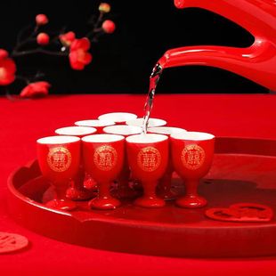 Toast Cup festive wedding supplies toast Cup wedding banquet glass ceramic red toast Cup wholesale