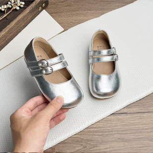 Korean Style Girls' Leather Shoes Spring and Autumn New Children's Fashionable Comfortable Soft-soled Single-layer Shoes for Little Girls All-match Shallow Princess Shoes