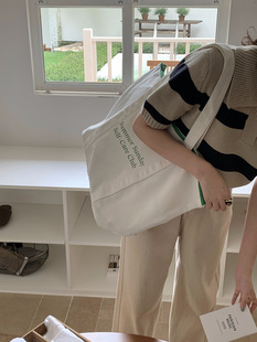2024 Spring and Summer New Canvas Tote Bag Simple Commuting to Work and Class Large Capacity Bag Leisure All-match