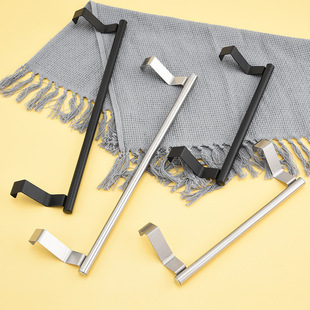 Stainless steel single pole towel rack cabinet door back rack kitchen bathroom non-perforated towel hanging rod manufacturers in stock
