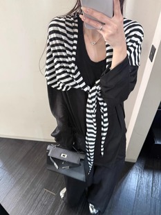 3222# superniniyy Private Wear Tencel Big T-shirt U-neck Fur Design Loose Long Sleeve Backing Shirt Top