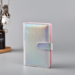Cross-Border dedicated to A6 girl's heart Macaron loose-leaf notebook shiny PU leather notebook ins Wind diary