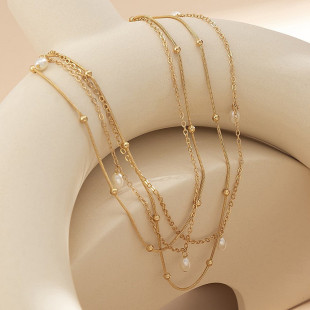 European and American Cross-border Jewelry Cold Wind Stacked Pearl Tassel Waist Chain Women's Fashion Round Beaded Snake Bone Chain Body Chain