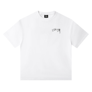 2025 Cross-border European and American Foreign Trade S Letter Printing Cartoon Series Street Casual Loose Men's and Women's Short Sleeves
