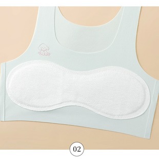 7A Antibacterial Growth Girls' No Marking Light Velvet Girls' Vest Underwear Breathable Double Layer Thin Pad No Steel Ring