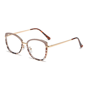 New Color Changing Anti-blue Glasses Women's Trendy Personalized Contrast Color Flat Glasses Fashion Cross-border European and American Glasses Frame for Men
