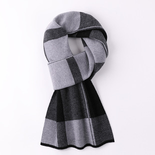 Hengyuanxiang 100% wool scarf men's warm high-end Korean style versatile autumn and winter birthday gift scarf