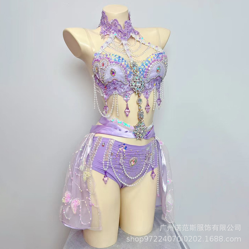 Zixia Fairy Fantasy Organza Vacation Wind dress Electric Syllable tutu Skirt edc Women's Group Stage Song Suit