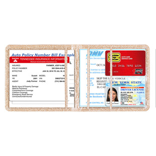 In stock car insurance information file protective cover holder car business card identity storage card holder PU leather driving license