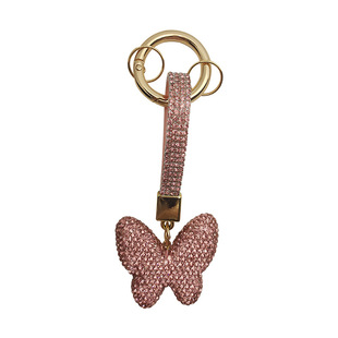 Clay Diamond Butterfly Keychain Diamond Ring Car Key Chain Women's Fashion Bag Pendant Simple Personality