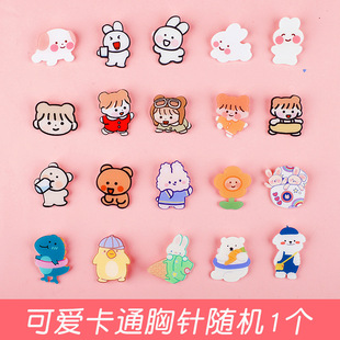 South Korea ins bear badge acrylic brooch wholesale cartoon medal little girl cute pin bag accessories