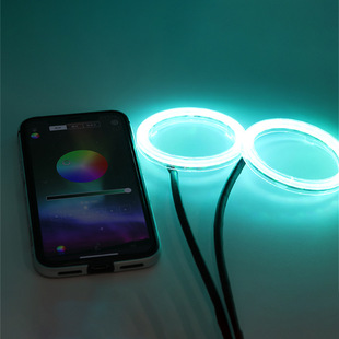 Горячая продажа RGB Angel Eyes 3 дюйма 2,5 дюйма, направляющий свет, дневная лампа поворачивается, чтобы изменить цвет автомобиля универсальная модификация морской 5Q5 фары