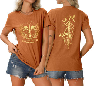 Amazon ebay модная тенденция личность basgiath war collegb Женская футболка с короткими рукавами с круглым вырезом