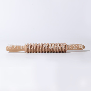 Threaded Rolling Pin Solid Wood Spiral Stick Beech Serrated Surface Wooden Stick Baking Roller Wooden Stick Printed Embossed