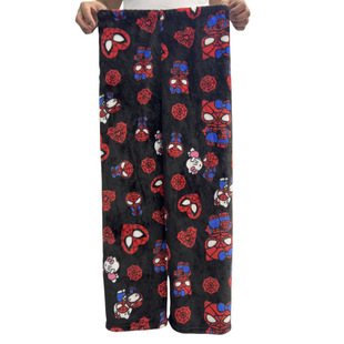 Foreign Trade Cartoon KT Cat Printed Pajama Pants Thick Women's Coral Fleece Autumn and Winter Home Casual Flannel Pajama Pants Outer Wear