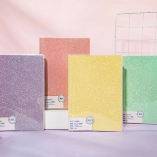 A5 B5 A6 A7 Glitter Glitter Rubber Sleeve Book Student Notebook Soft Copy Inner Page Horizontal Line Wholesale and Retail