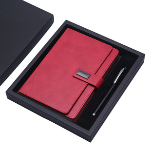 Simple Magnetic buckle soft leather notebook A5 exquisite business office meeting work recording book 10 open notebook customization