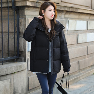 2023 Short Down Jacket Women's Anti-season Fashion Casual Take-off Cap Thickened Solid Color Jacket