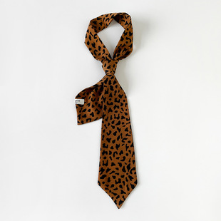 Korean Style Shirt with Scarf Silk Scarf Long Fashionable Cashew Decoration Silk Scarf Tie Neck Protection Neck Tie Summer Belt