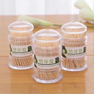 Toothpick Bottled Disposable Bamboo Toothpick Hotel Household Toothpick Box Hotel Creative Restaurant Commercial Transparent Toothpick Cartridge