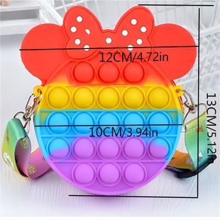 Children's Messenger Bag Press Bubble Silicone Small Bag Rodent-killing Pioneer Puzzle Mickey Minnie Shoulder Bag Round Bag