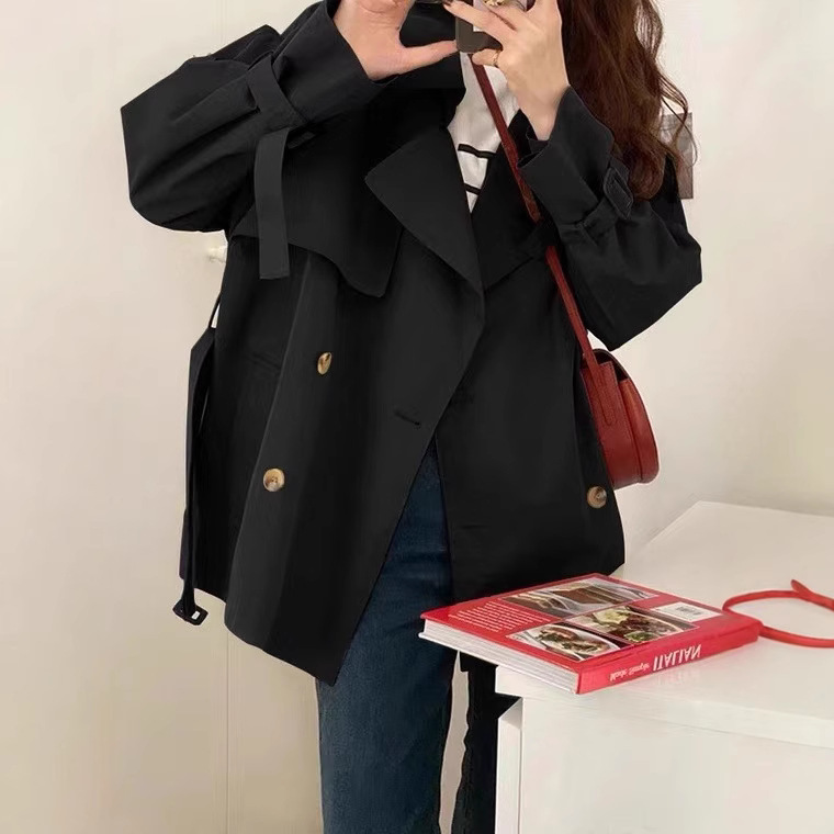 2026 Early Spring and Autumn New Style Trench Coat for Women, Short Coat for Petite Figures, British Style, Trendy This Year