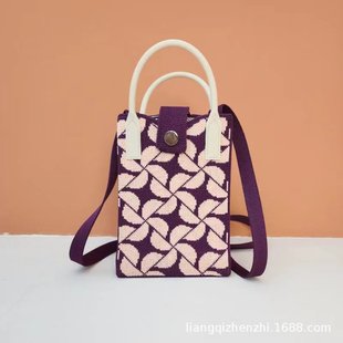 Advanced Sense Ins Spring New Mobile Phone Bag Knitted Bag Casual Women's Bag Fashion All-match Geometric Explosions