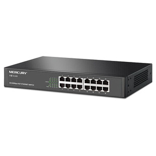 Mercury S116D 16-port 100-megabyte switch steel shell desktop can be rack-mounted network monitoring shunt splitter