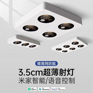 Smart Bells Light Light Light Ультратонкая гостиная без основной лампы три головы, четыре головы, шесть голов, квадратный спектральный антибликовый светильник