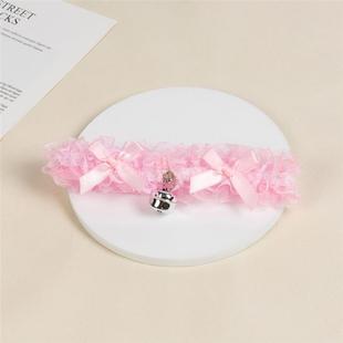 Лук кружевной маленький колокольчик ошейник женский шейный ремень choker шейный аксессуар ключицы взрывное ожерелье высокого уровня