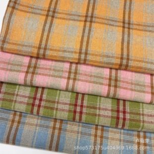 Flannel Scrub Shirt Cloth Pants Skirt Shoes Hats Bag Fabric Polyester Cotton Blended Yarn-dyed Plaid