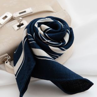 Silk Wool Double-Sided Roman Car Wool Scarf Silk Scarf Mulberry Silk Large Square Scarf Autumn and Winter Warm Elegant Women's Square Scarf