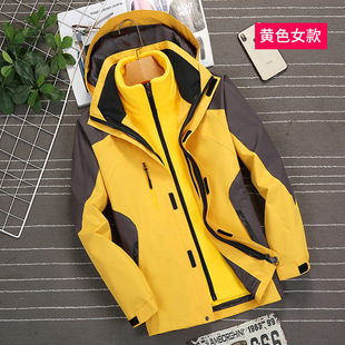 Factory wholesale outdoor assault clothing men's and women's two-piece three-in-one detachable windproof waterproof mountaineering ski suit