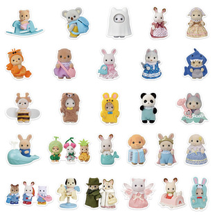 55 симпатичных наклеек Calico Critters для чемодана для ноутбука ручной книги для телефона чехол наклейки