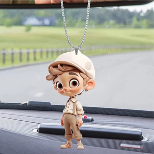 Cross-border new small couple acrylic flat car decoration pendant bag key backpack pendant