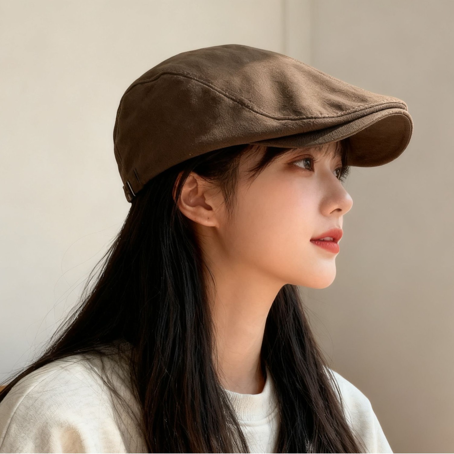 Japanese Retro Large-Brimmed Newsboy Cap for Men and Women, 2025 New Style, Large Head Size, Face-Slimming Beret